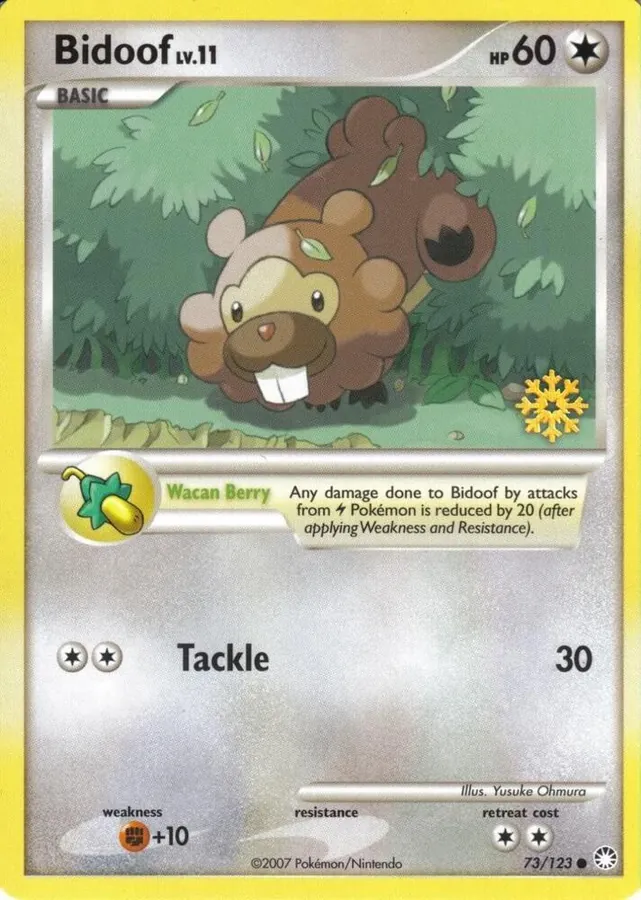 Mysterious Treasures Bidoof [Snowflake-Stamp] Pokémon card